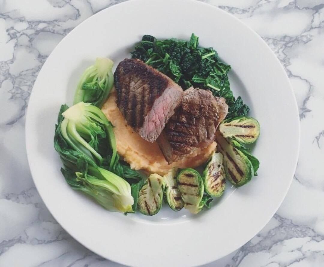 Porterhouse Steak with Sweet Potato Mash