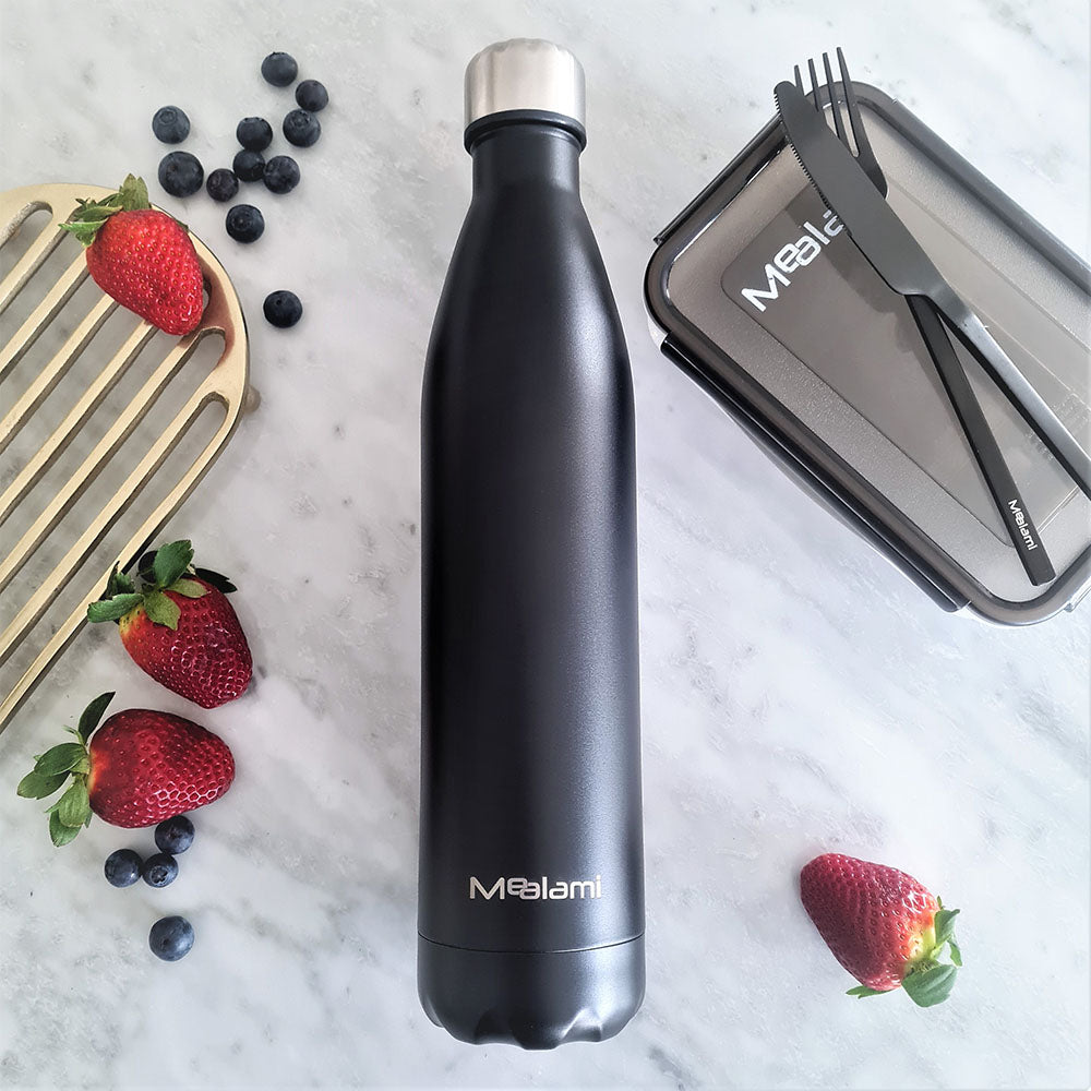 Double Walled Insulated Bottle, 1L (Black)